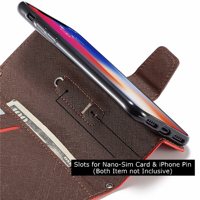เคส Nokia 9 PureView #เคสแบบฝาพับมีช่องใส่บัตรมีสายคล้อง Imprint Clover Pattern Leather Wallet