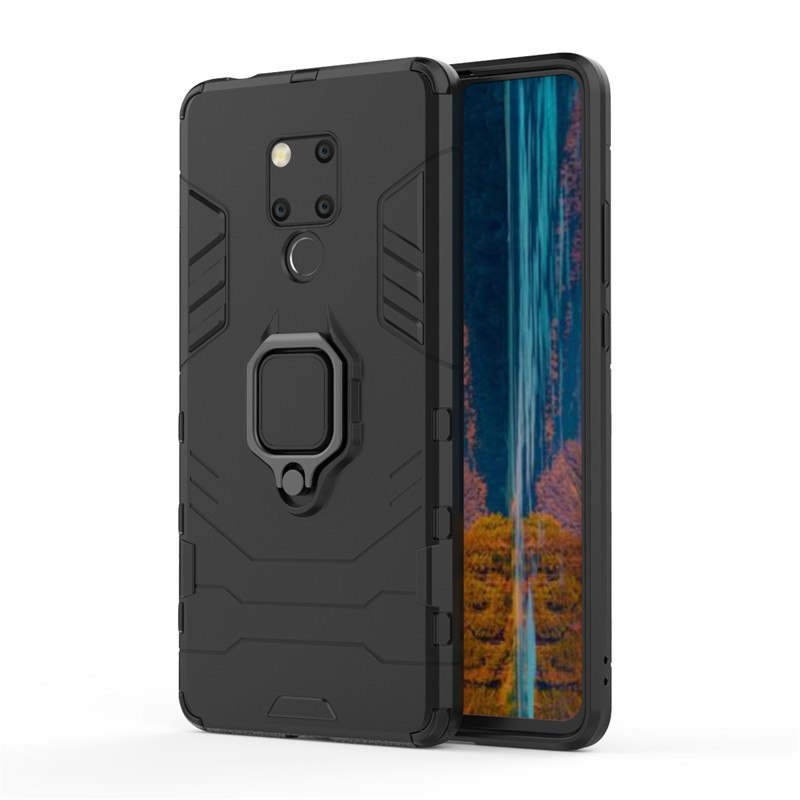 Case Huawei Mate 20 X #เคสฝาหลังพลาสติกแข็ง +TPU Hybrid Case มีแหวนสวมนิ้วโลหะ