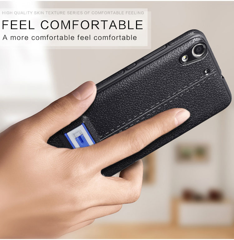 เคส Huawei Y6 II / Y6II / Honor 5A #เคสฝาหลัง Litchi Grain Soft TPU พร้อม Metal Kickstand (แบบแผ่นโลหะ Magnetic Holder)