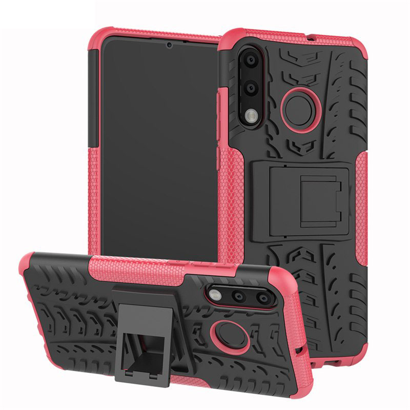 เคส Huawei P30 Lite #เคสฝาหลังกันลื่น Cool Tyre Pattern Kickstand (PC + TPU)