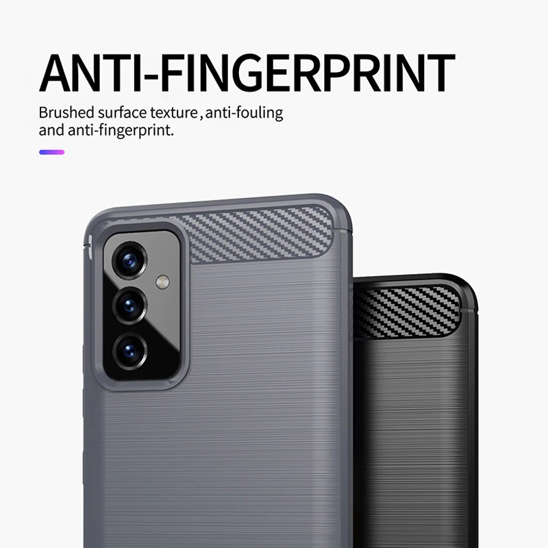 เคส Samsung Galaxy M52 5G#เคสฝาหลังตกแต่งคาร์บอนไฟเบอร์ ผิวขัดแปรง Brushered TPU Back Case