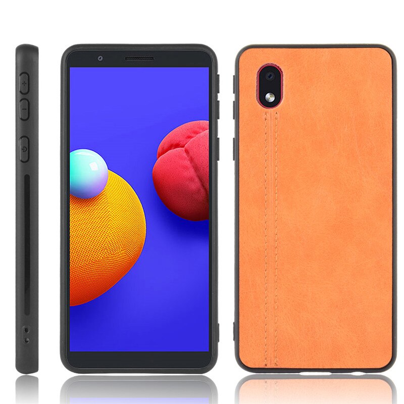 Case Samsung Galaxy A01 Core #เคสฝาหลังเคลือบหนัง PU