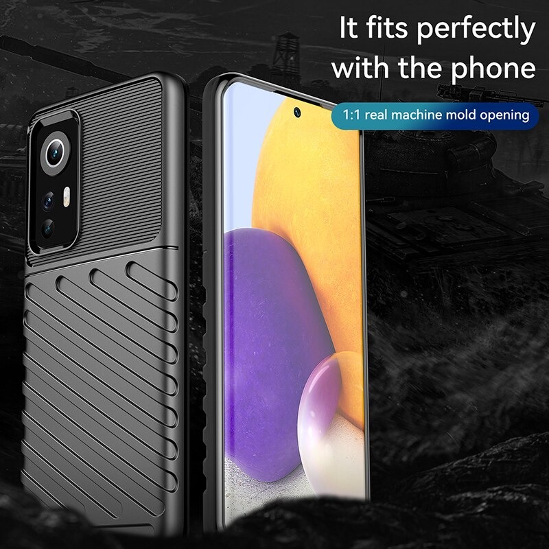เคส Xiaomi 12 Pro #เคสฝาหลัง TPU อ่อน Thunder Series Twill Texture Soft TPU