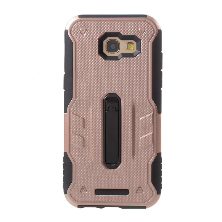 Case Samsung Galaxy A7 2017 เคส กันกระแทก Plastic + TPU Hybrid มีขาตั้ง / สีโรสโกลด์ พร้อมส่ง