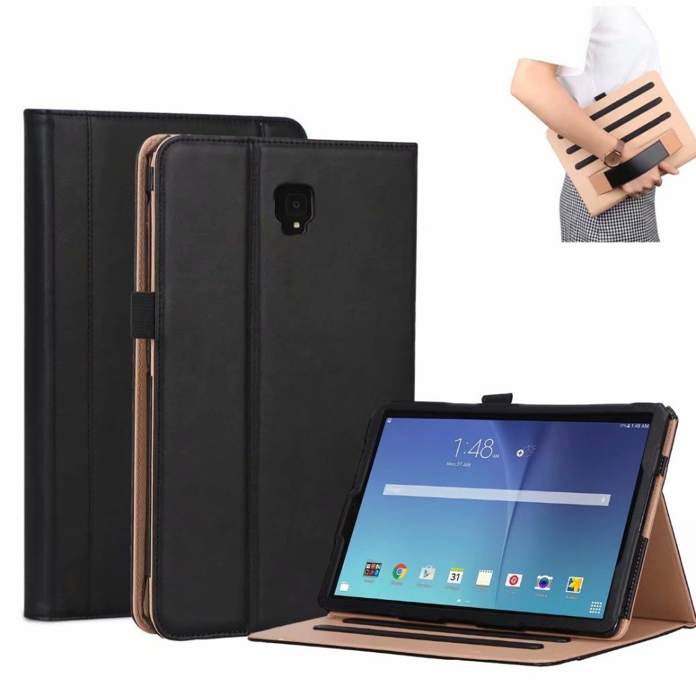 Case Samsung Galaxy Tab S4 10.5 T830 T835 #เคสฝาพับหนัง PU มีแถบยืดหยุ่นสวมนิ้ว Auto Wake/Sleep PU Leather Stand Tablet Case
