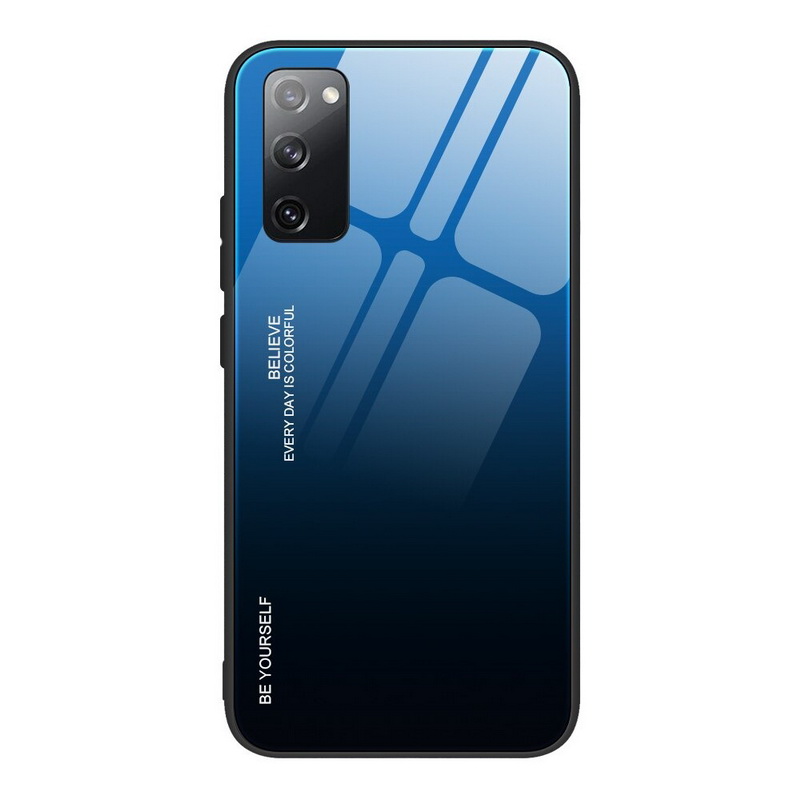 เคส Samsung Galaxy S20+ #เคสฝาหลัง Gradient Color Glass + PC + TPU Hybrid Case
