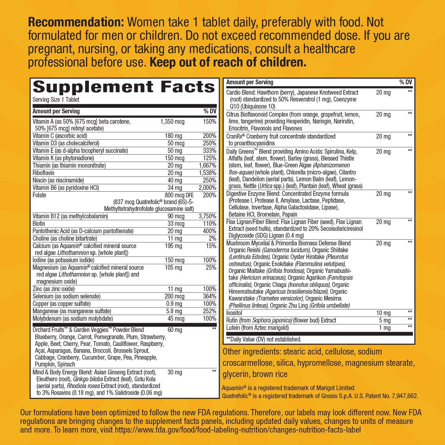 (Pre Order) Nature's Way® Alive!® Once Daily Women's 50+ Multi-Vitamin 60 Tablets Premium Formula - Ultra Potency วิตามินสำหรับผู้หญิงวัย 50+ ที่สมบูรณ์ที่สุด รวมสารอาหารกว่า 60 ชนิด