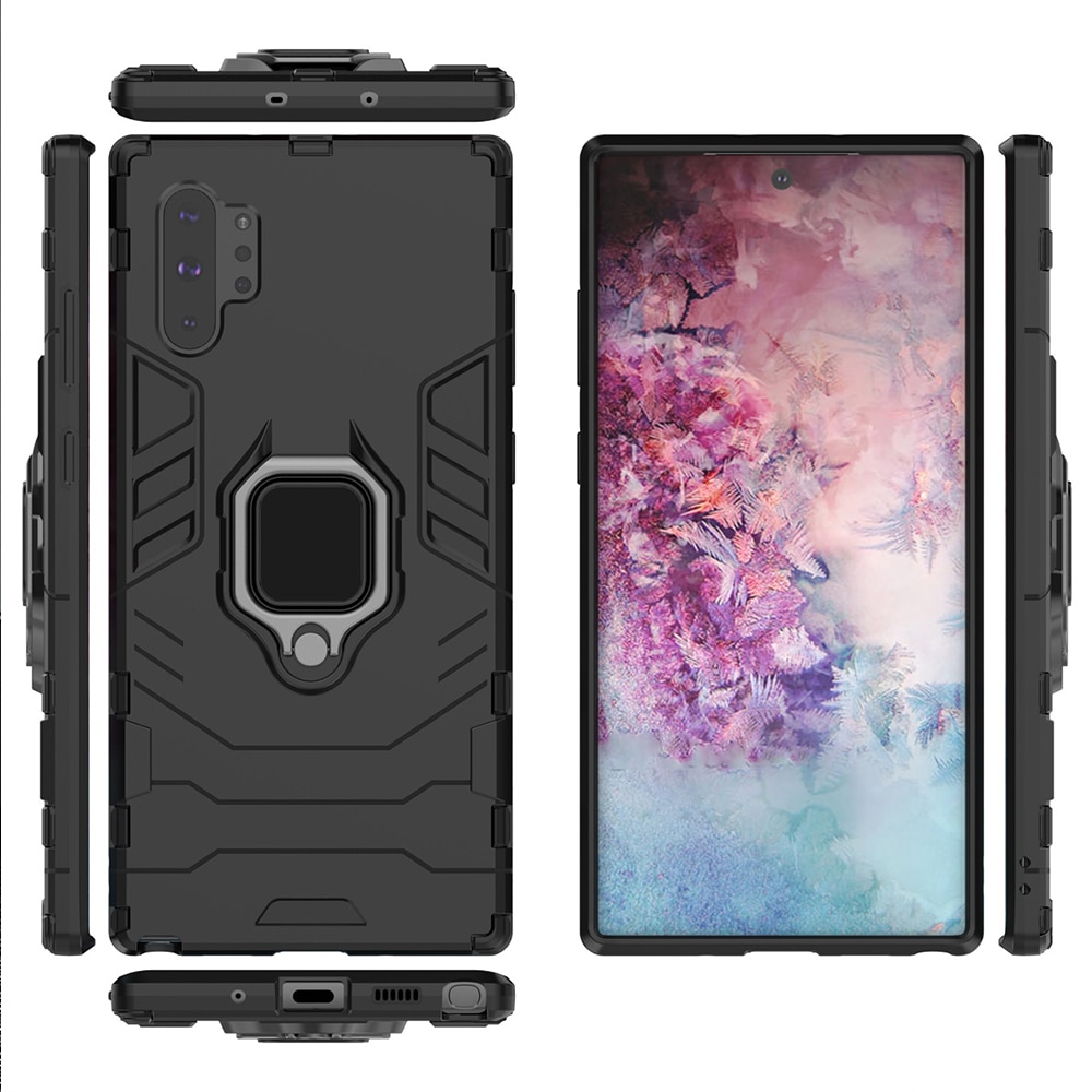Case Galaxy Note 10 #เคสฝาหลังพลาสติกแข็ง +TPU Hybrid Case มีแหวนสวมนิ้วโลหะ