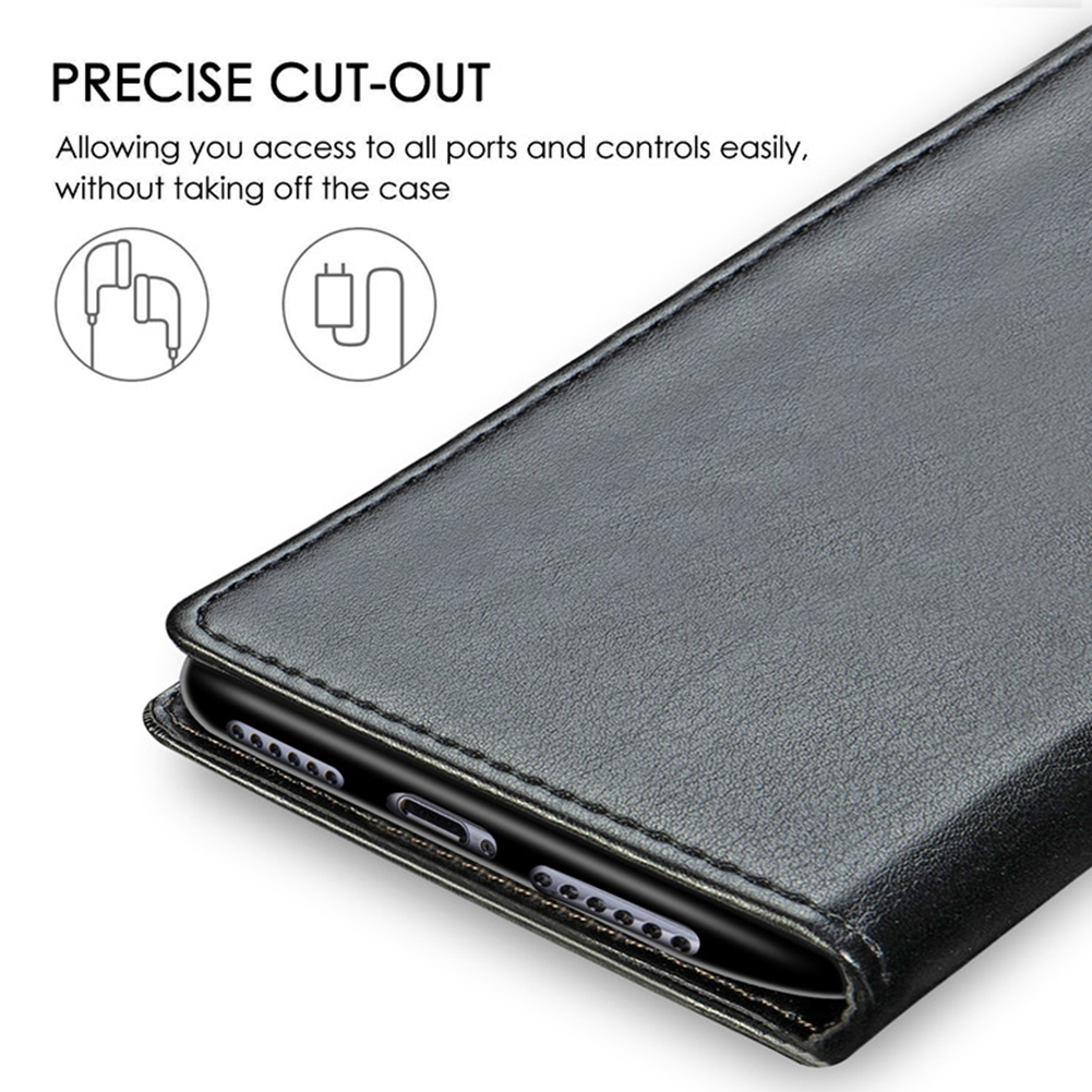 Case iPhone 11 6.1 inch #เคสฝาพับแถบปิดแม่เหล็กพับตั้งได้ Magnetic Closure Wallet Lanyard Leather