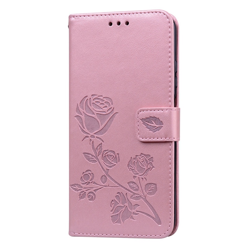 Case Redmi Note 10S#เคสฝาพับหนัง PU ลายดอกกุหลาบแบบกระเป๋าสตางค์ Imprinted Rose Leather