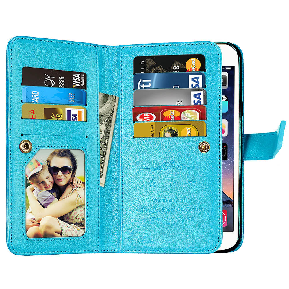 เคส Samsung Galaxy C9 Pro #เคสฝาพับผิวหนังม้าแบบกระเป๋าสตางค์ PU Folio มีช่องใส่บัตรถึง 9 ช่อง