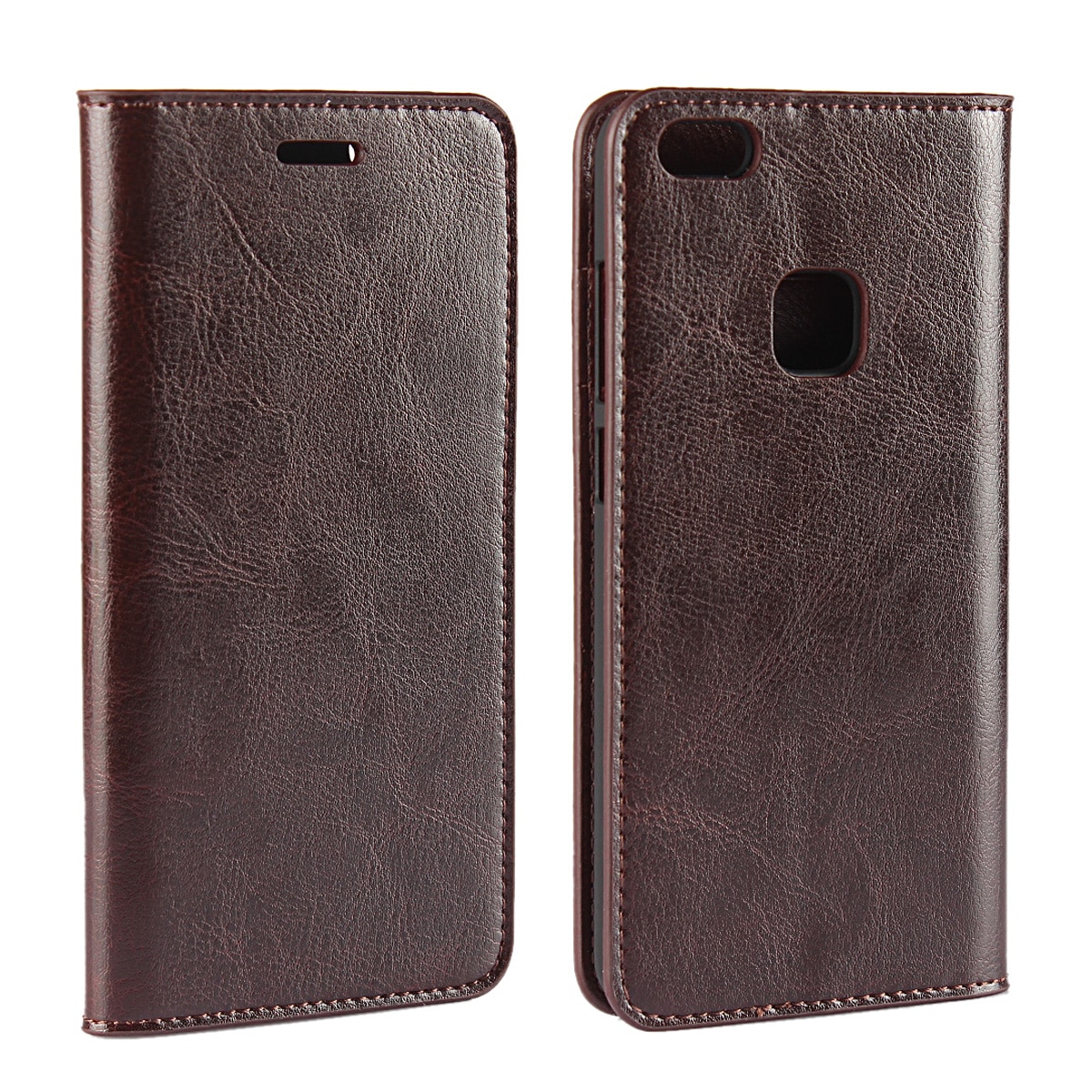 เคส Huawei P10 Lite #เคสฝาพับแบบกระเป๋าสตางค์คุณภาพดี Crazy Horse Genuine Leather Cover