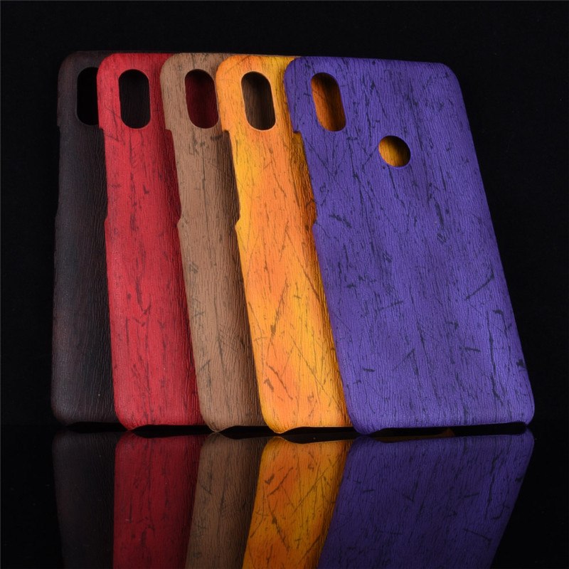 เคส Xiaomi Mi Mix 3 #เคสฝาหลังพลาสติกแข็งเคลือบผิวลายไม้สีสันสดใส Wood Texture PU Leather Coated