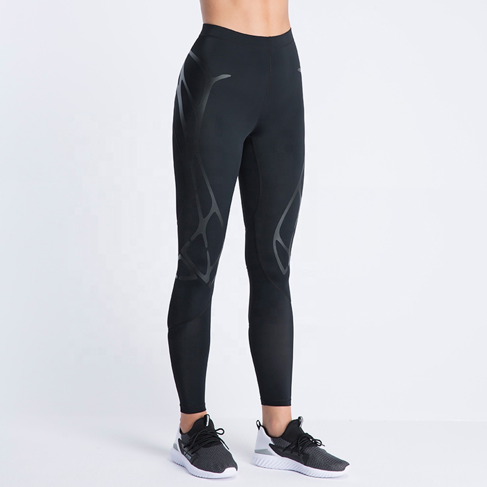 กางเกงวิ่งรัดกล้ามเนื้อผู้หญิง EVS Women Compression Tights Thunder สำหรับวิ่ง ออกกำลังกาย รุ่นขายาว(G11)