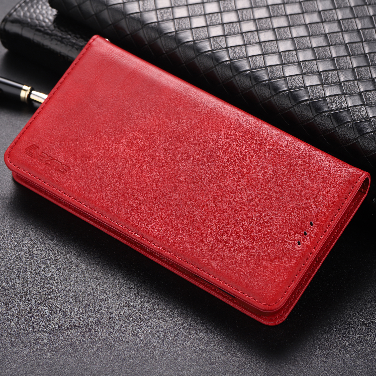 Case Samsung Galaxy A10 #เคสฝาพับ AZNS หนัง PU สไตล์ Retro