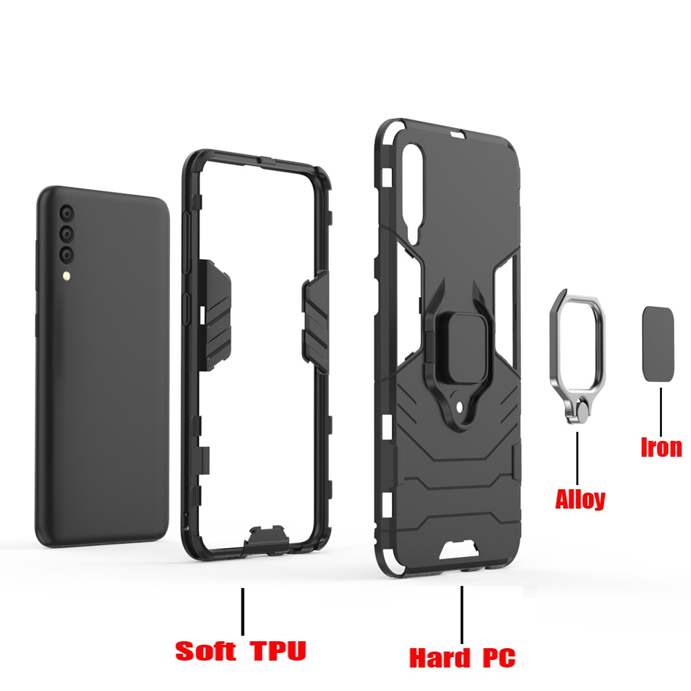 Case Samsung Galaxy A50 / A50s / A30s #(พร้อมส่ง)เคสฝาหลังพลาสติกแข็ง +TPU Hybrid Case มีแหวนสวมนิ้วโลหะ