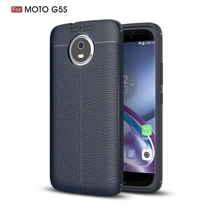 Case Moto G5S #เคสฝาหลังหนังPU ผิวลิ้นจี่ช่วยป้องกันลายนิ้วมือและกันลื่นได้ดี