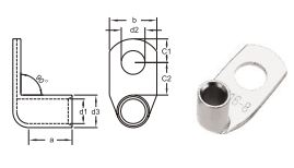 หางปลาหนาทรงยุโรป 90 องศา NON-INSULATED COPPER TUBULAR LUGS TLK-90D SERIES