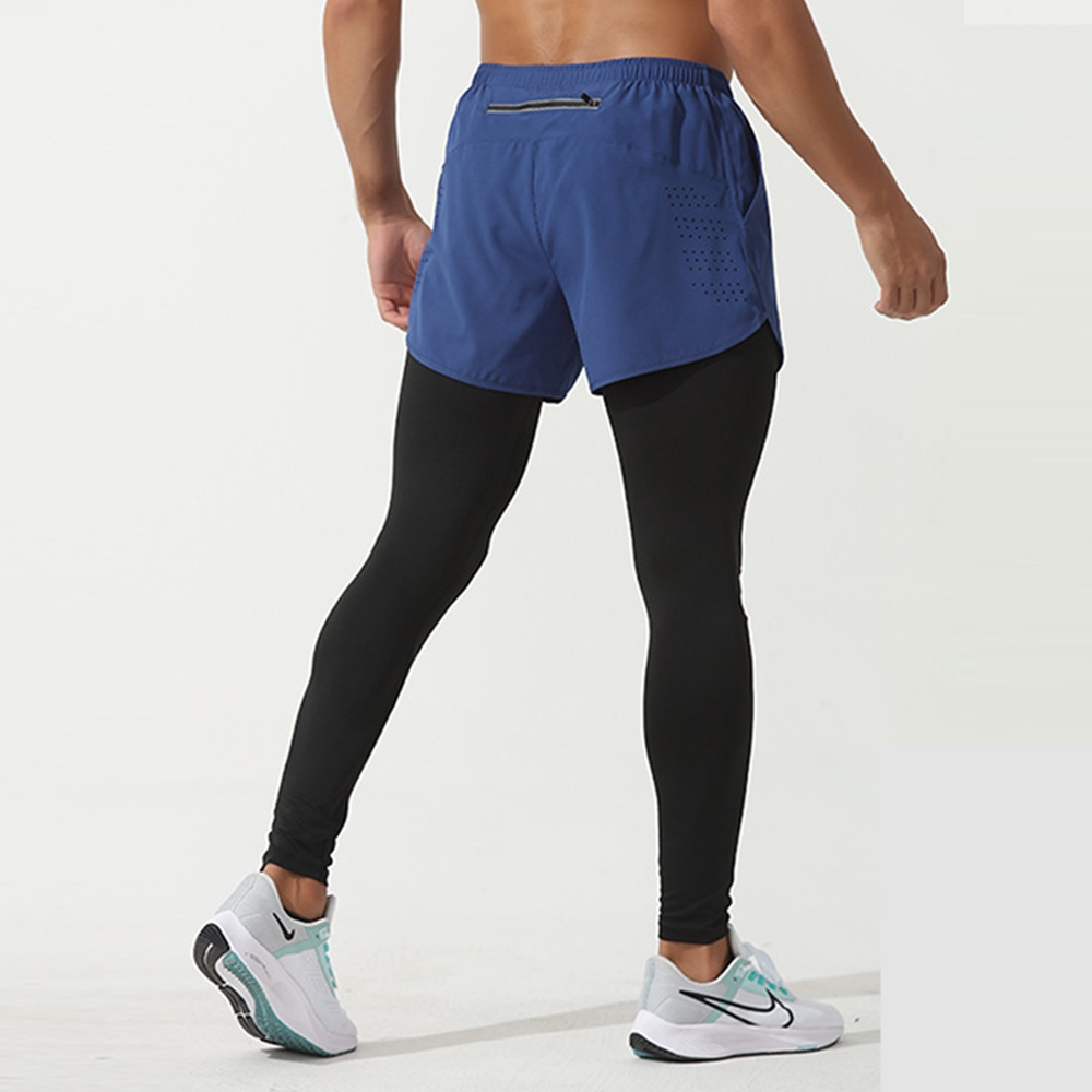 กางเกงออกกำลังกาย 2-in-1 ซัปในขายาว ฟิตเนส วิ่งมาราธอน Men Running (F38)