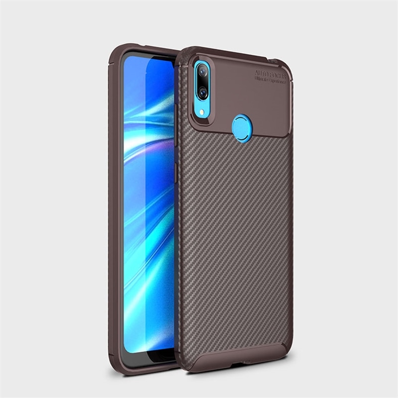 Case Huawei Y7 2019 #เคสฝาหลังนิ่ม Carbon Fiber Anti-drop TPU Protection