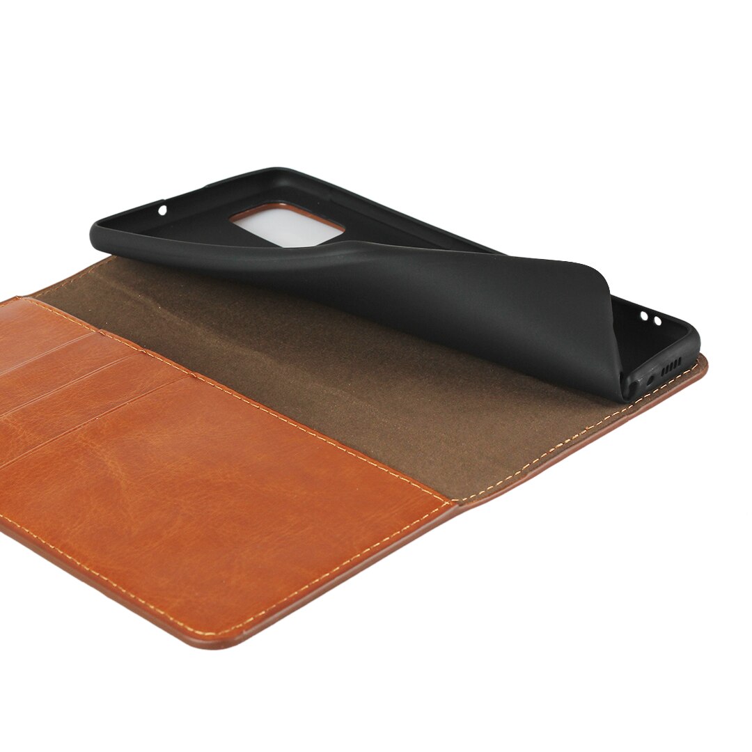 Case Samsung Galaxy A51 #เคสฝาพับหนังแท้แบบกระเป๋าสตางค์คุณภาพดี Crazy Horse Genuine Leather Cover