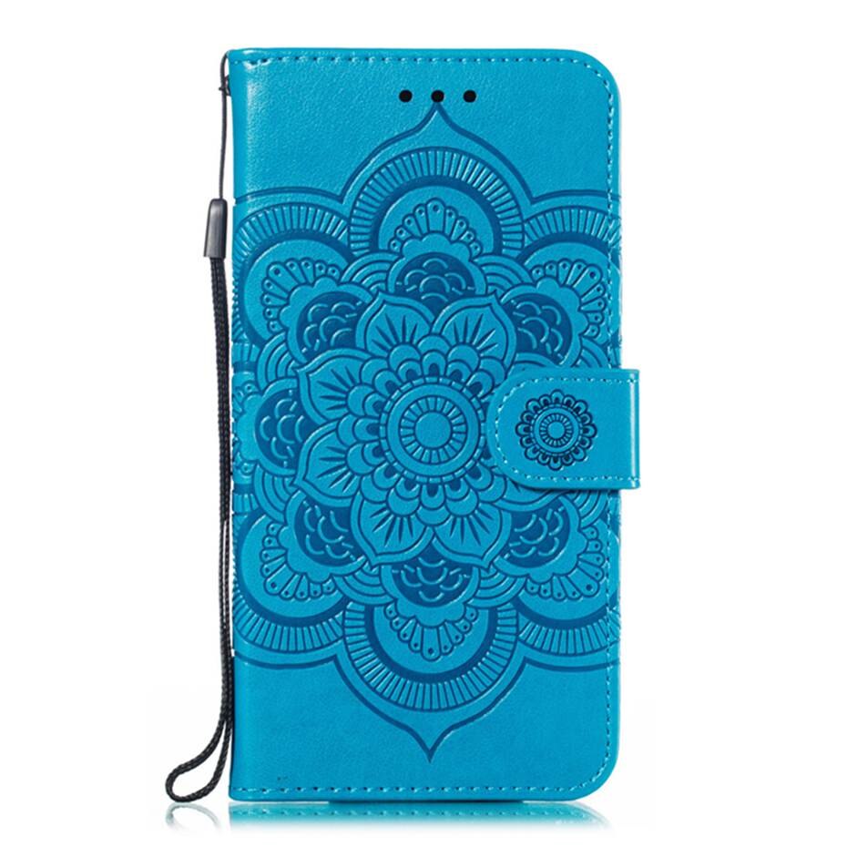 Case Samsung Galaxy A20s #เคสฝาพับหนัง PU ปั้มลาย Imprint Mandala Flower