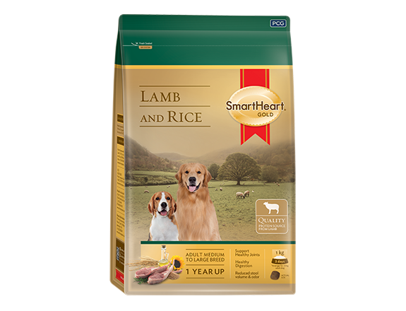 SmartHeart Gold เม็ดสุนัขโต รสเนื้อแกะและข้าว 3kg