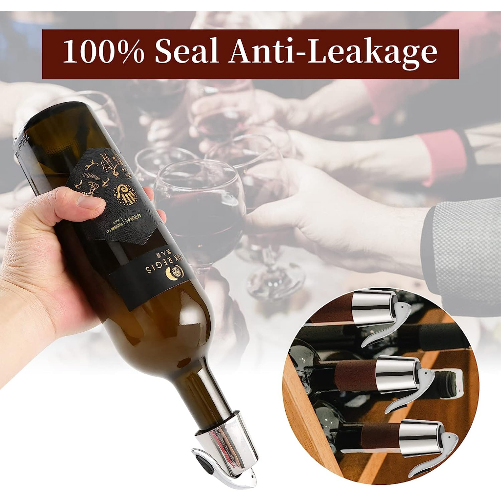 Sunwuun® Wine Stopper Stainless Steel จุกขวดไวน์ จุกไวน์สูญญากาศ จุกขวดไวน์สแตนเลส ใช้ซ้ำได้
