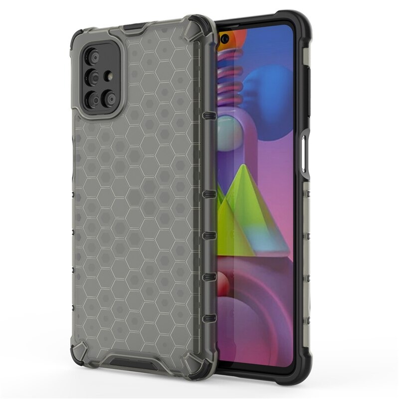 เคส Samsung Galaxy M51 #เคสฝาหลังกันกระแทก Honeycomb Shock Absorber TPU + PC + Silicone Hybrid