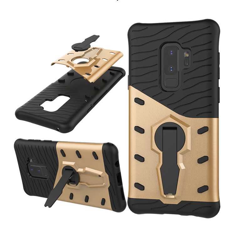 เคส Samsung Galaxy S9+ G965 TPU นุ่ม + พลาสติก #เคสฝาหลังมีขาตั้งในตัวหมุนได้ 360 องศา