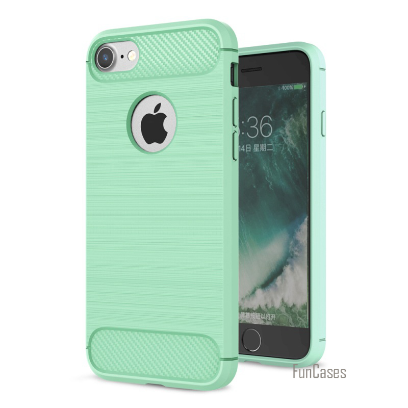 เคส iphone 7 เคสฝาหลังกันกระแทกผิวขัดโลหะตกแต่งด้วยไฟเบอร์คาร์บอน สวยงามทันสมัย