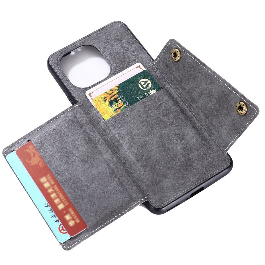 เคส Xiaomi Mi 11 #เคสแบบฝาหลัง TPU เคลือบหนัง PU มีแผ่นโลหะช่องเก็บบัตร PU Leather Coated TPU Card Holder Magnetic Kickstand