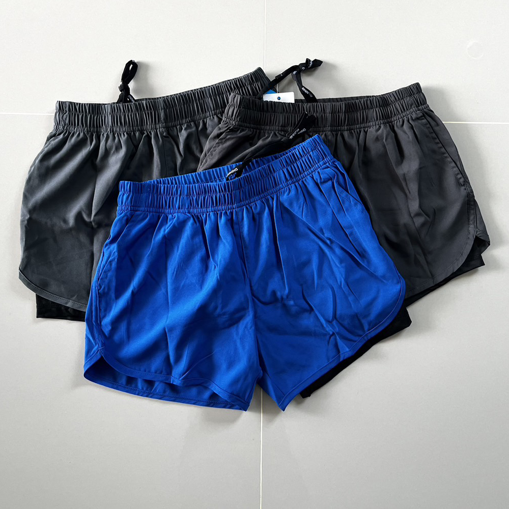 กางเกงวิ่ง 2-in-1 man,woman (ทรงสั้น) สำหรับวิ่งมาราธอน ออกกำลังกาย (F46)