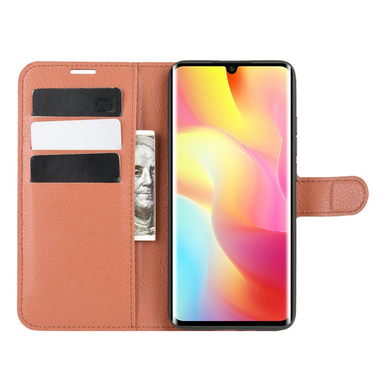 Case Xiaomi Mi Note 10 Lite #เคสฝาพับสไตล์กระเป๋าสตางค์หนัง PU ผิวลิ้นจี่