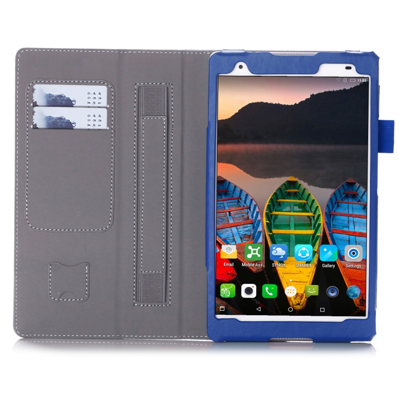 เคส Lenovo Tab 4 8 Plus #เคสฝาพับ Folio Leather Stand Case พับตั้งได้มีช่องใส่การ์ดสวยงามทันสมัย