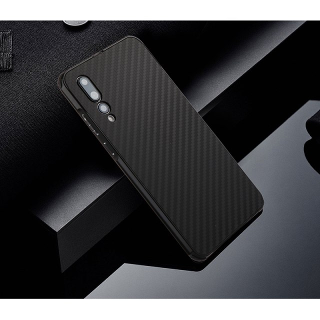 เคส Huawei P20 Pro #เคสฝาหลังกรอบโลหะ Electroplated + ฝาหลังพลาสติกผิวคาร์บอนไฟเบอร์