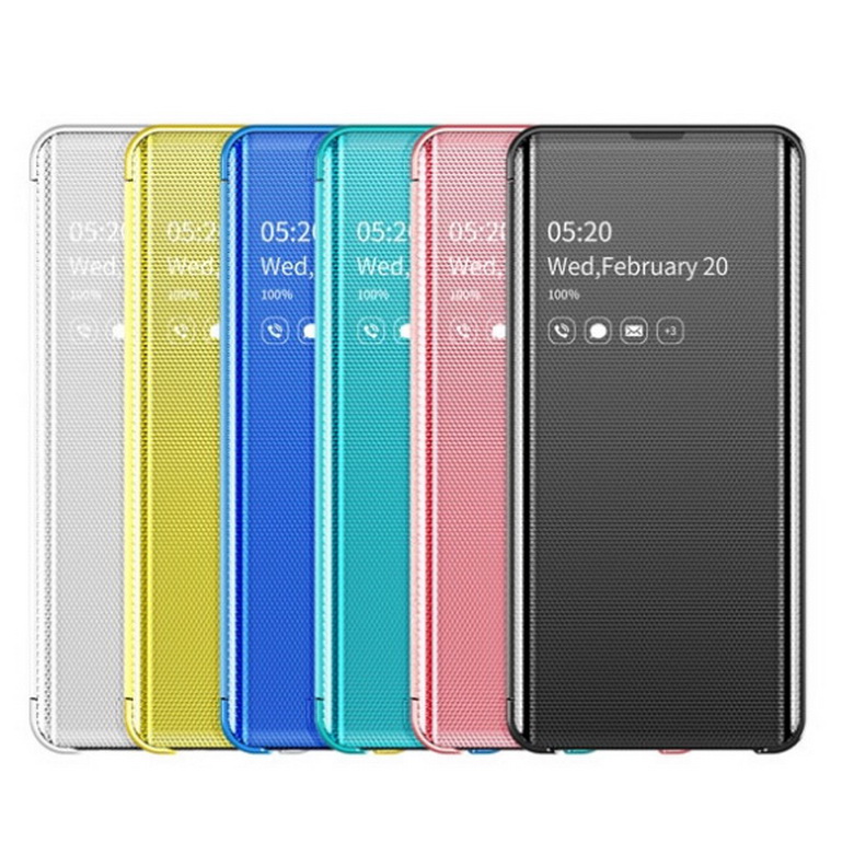 Case Samsung Galaxy Note 10+ #เคสฝาพับปกโปร่งแสงผิวเงา Electroplating Mirror Surface Window View