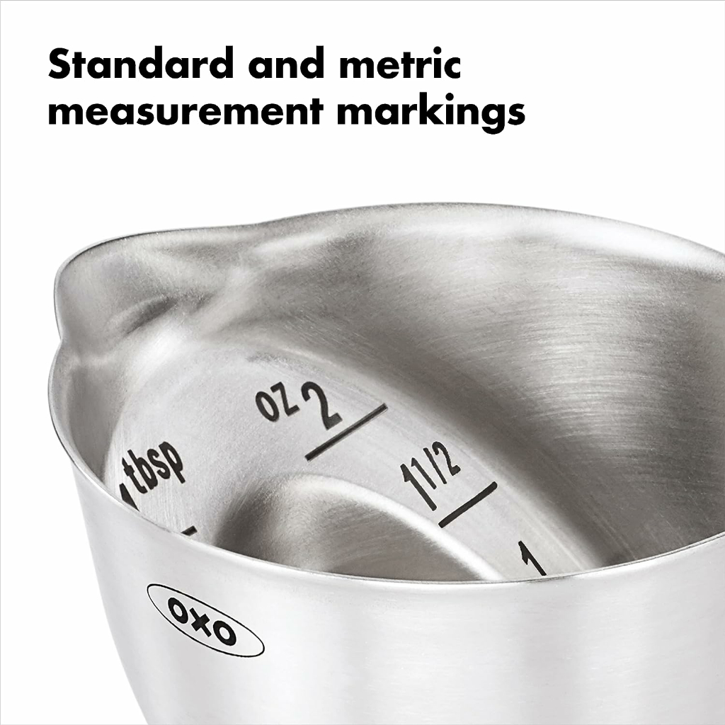 OXO® Steel Angled Measuring Jigger จิกเกอร์ ถ้วยตวงสแตนเลส