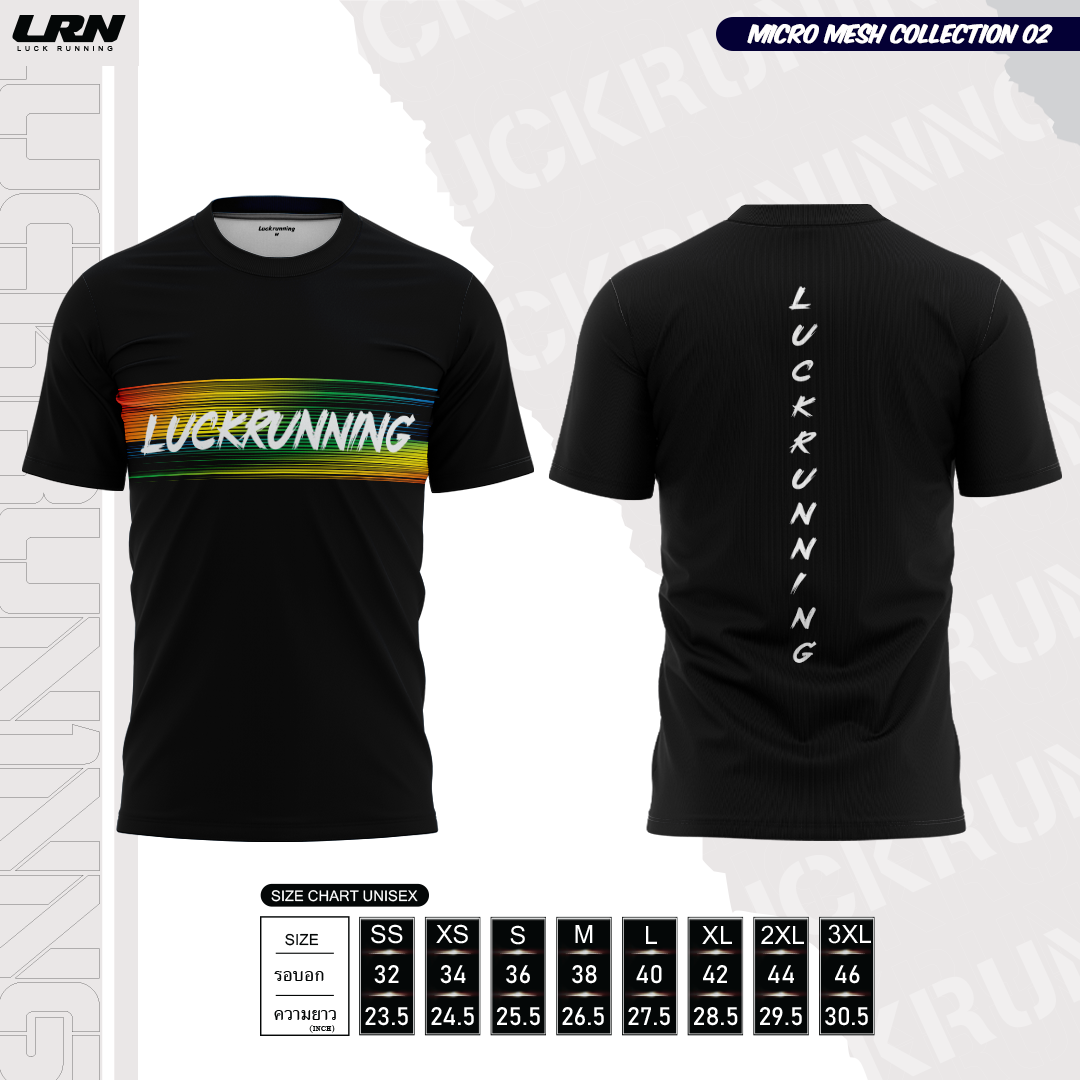 เสื้อวิ่งพิมพ์ลาย LRN Collection 02 เนื้อผ้า Micro Mesh สำหรับวิ่งมาราธอน (MM03)