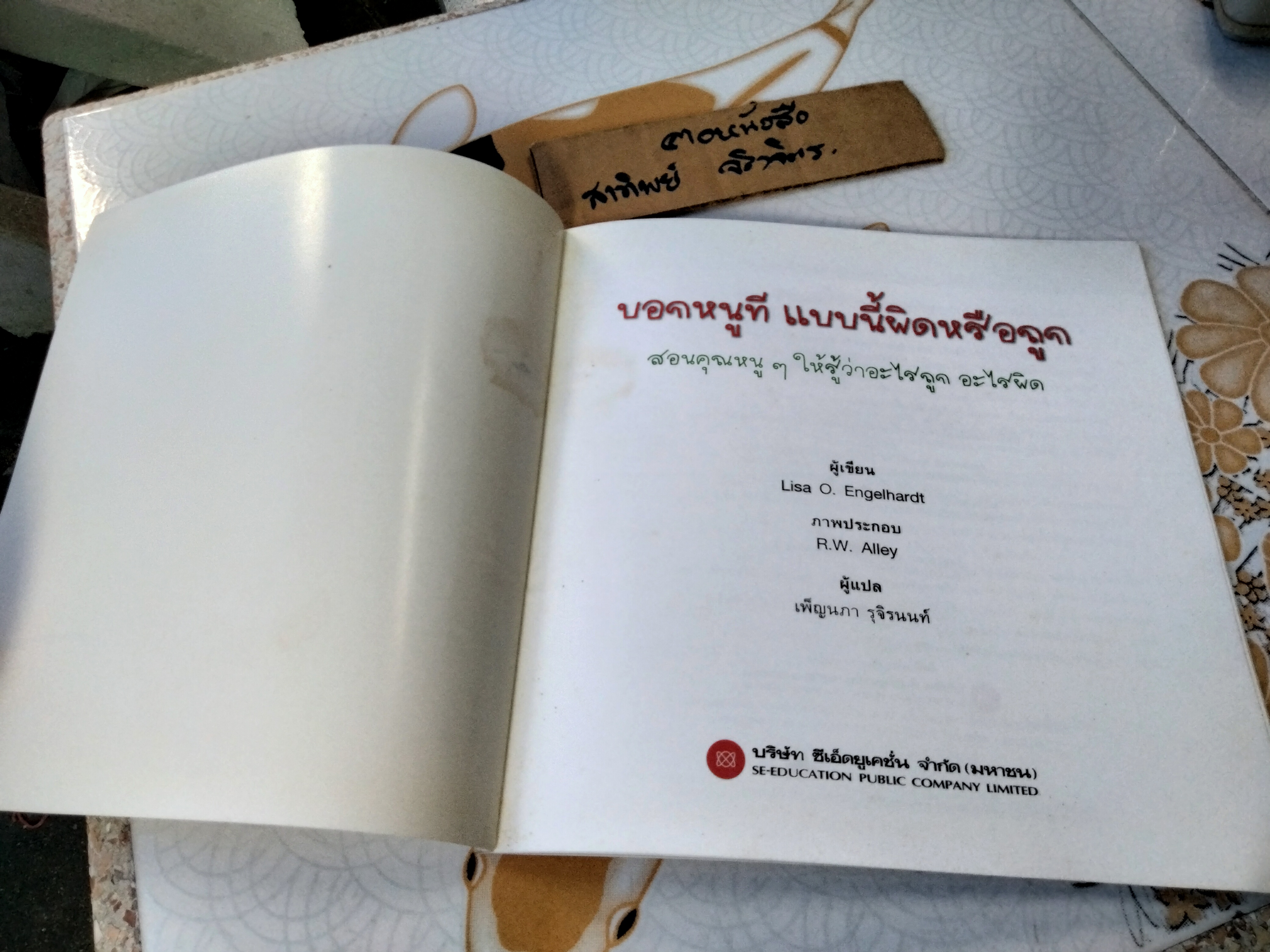 บอกหนูที แบบนี้ผิดหรือถูก - หนังสือชุด ภูตน้อยสอนเด็ก โดย Lisa O. Engelhardt R. ,เพ็ญนภา รุจิรนนท์ แปล **มีคราบน้ำที่ปก