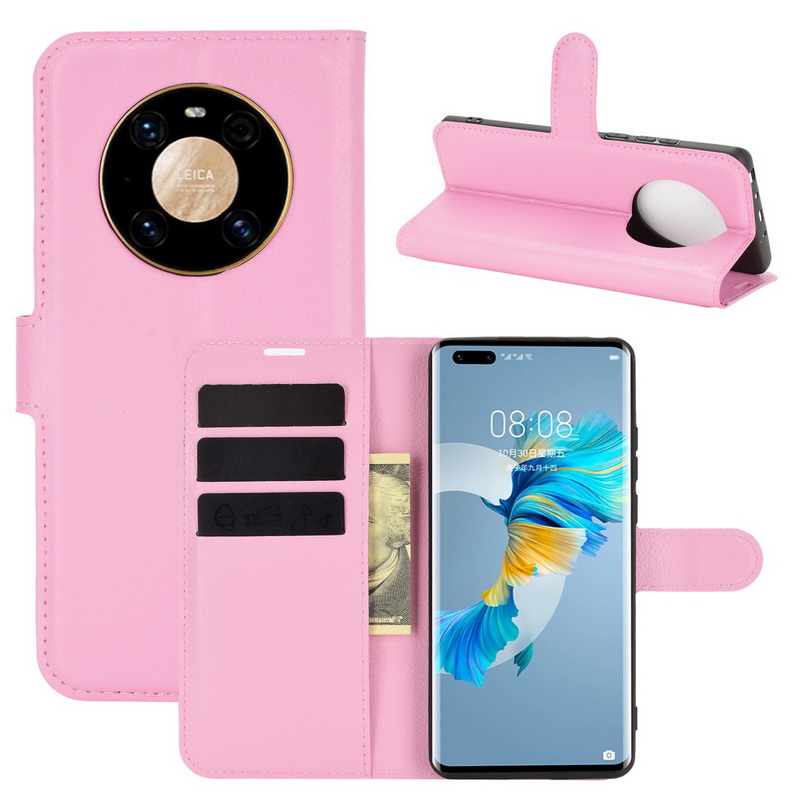 เคส Huawei Mate 40 Pro #เคสฝาพับสไตล์กระเป๋าสตางค์หนัง PU ผิวลิ้นจี่