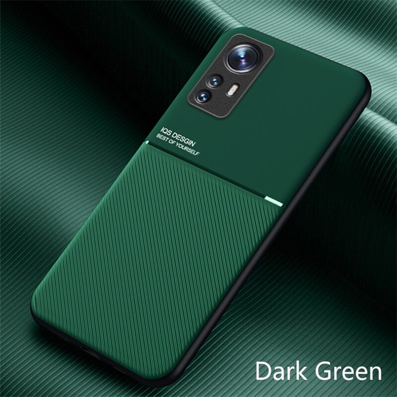 เคส Xiaomi 12 Pro #เคสฝาหลัง TPU เคลือบหนัง PU สไตล์ธุรกิจที่เรียบง่ายมีแผ่นเหล็กในตัว Minimalist Business Style Leather Coated TPU Built-in metal magnetic plate