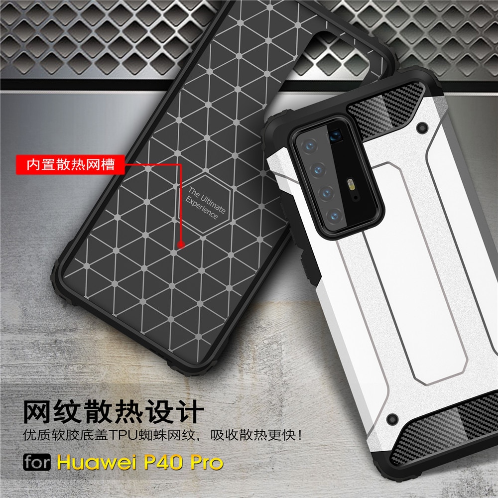 Case Huawei P40 #เคสฝาหลังเกราะป้องกัน ไฮบริด พลาสติก+TPU Heavy Duty Rugged Hybrid