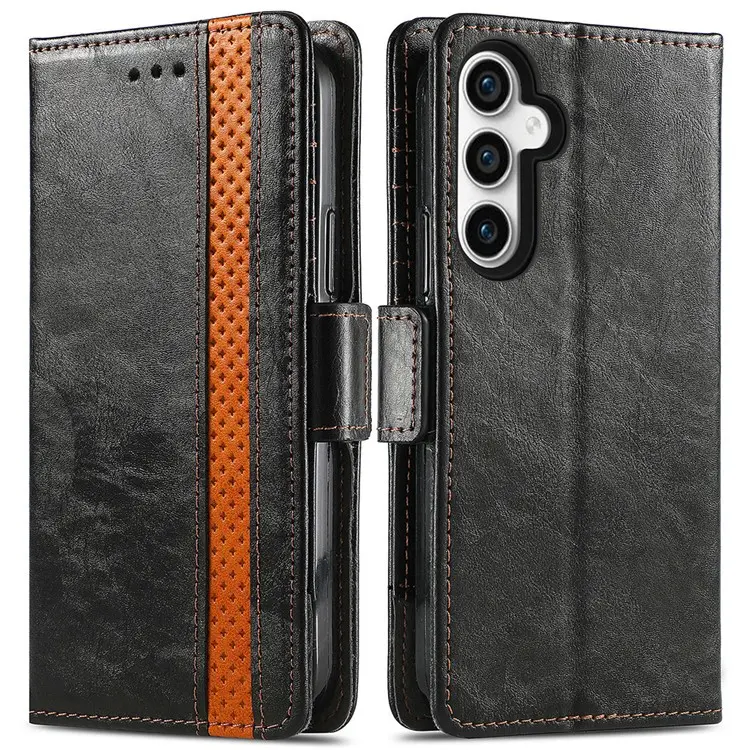 Case Samsung Galaxy S23 FE 5G#เคสฝาพับปกหนังสไตล์วินเทจดูดซับอัตโนมัติ Magnetic double clasps add security