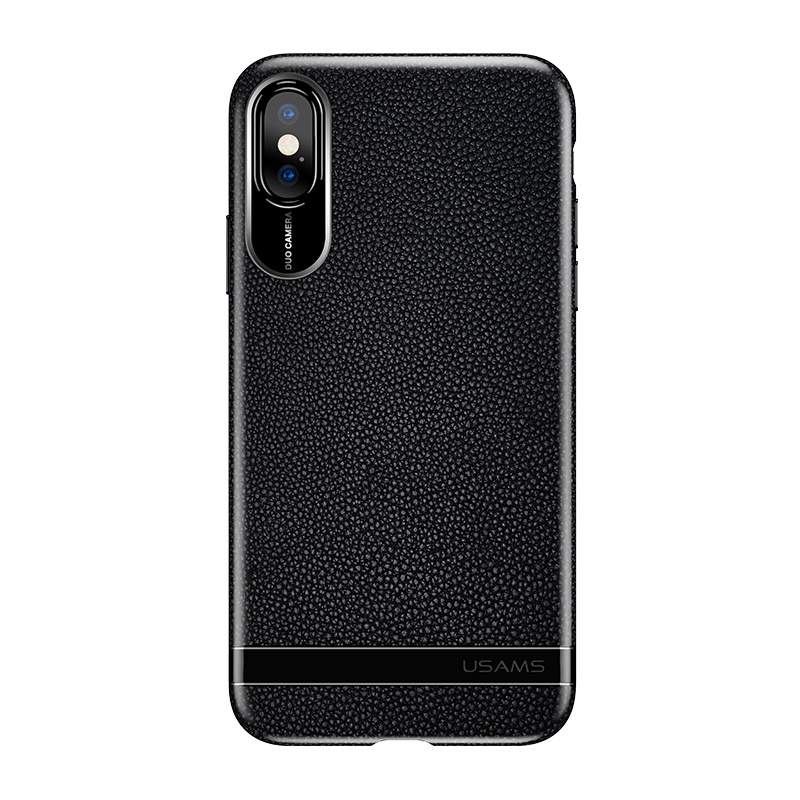 เคส iphone X / iPhone XS 5.8 นิ้ว #เคสฝาหลังTPU USAMS Litchi Skin หุ้มหนัง PU สวยงามทันสมัย