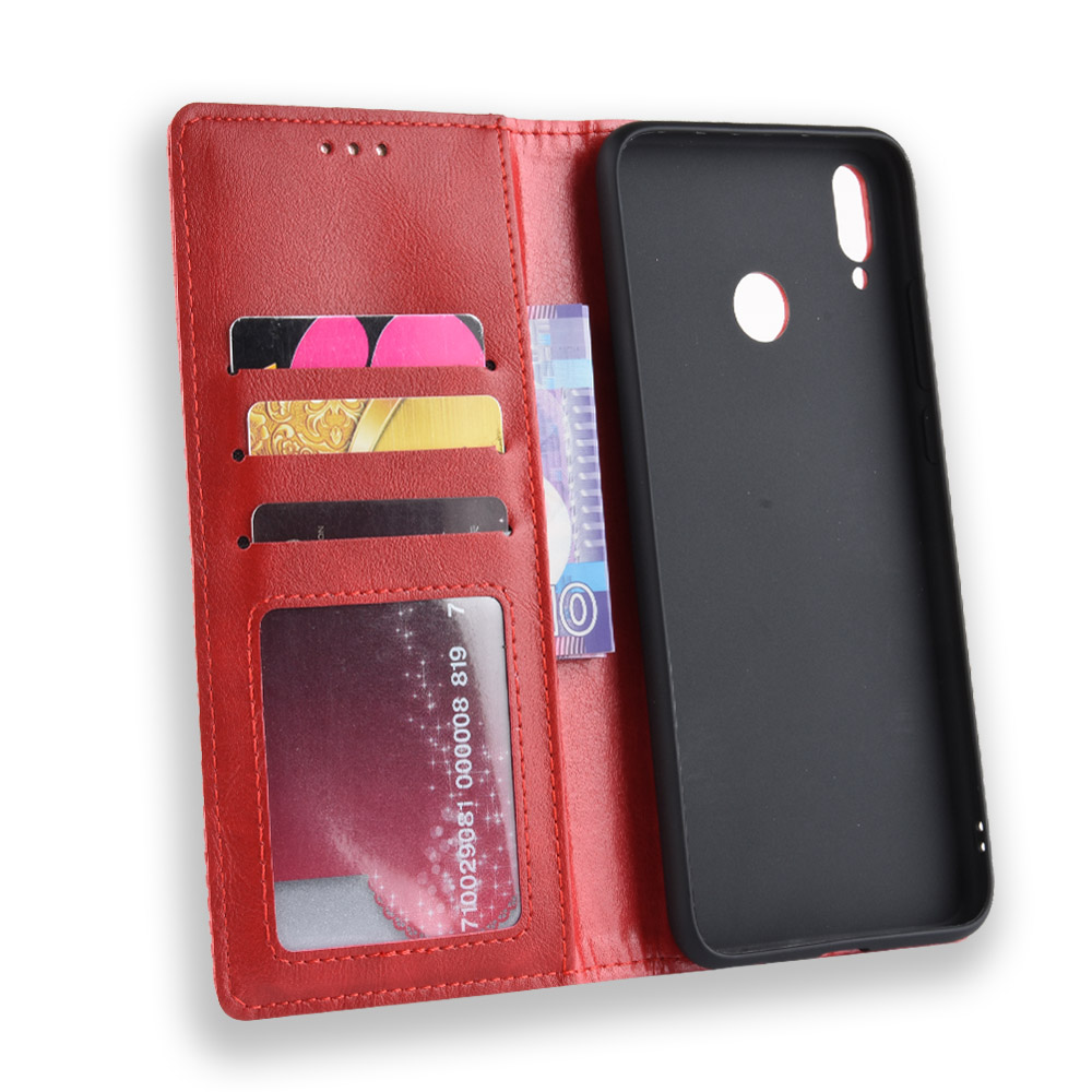 เคส Huawei Y9 (2019) #เคสฝาพับปกหนังสไตล์วินเทจดูดซับอัตโนมัติแบบกระเป๋าสตางค์