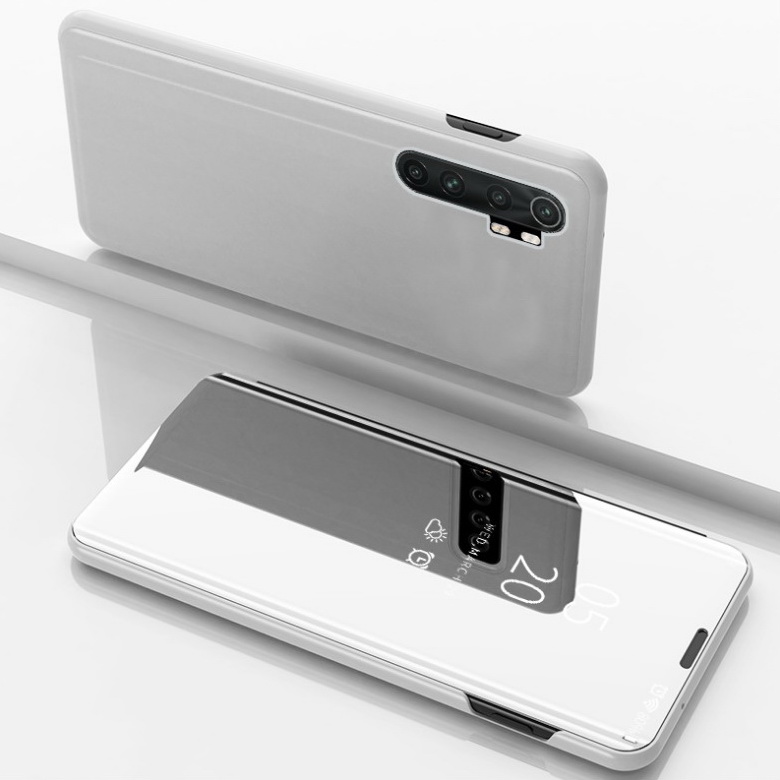 Case Xiaomi Mi Note 10 Lite #เคสฝาพับปกโปร่งแสงผิวเงา Electroplating Mirror Surface Window View