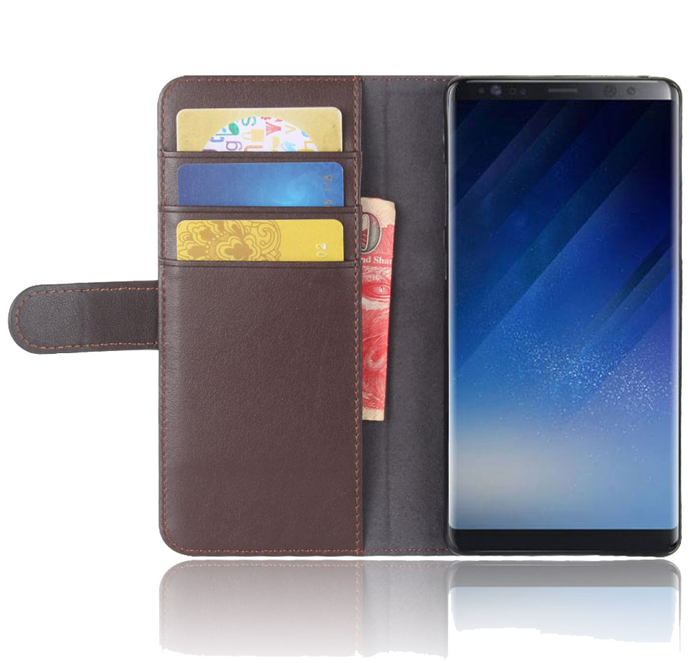 เคส Samsung Galaxy Note 8 #เคสฝาพับสไตล์กระเป๋าสตางค์รูปแบบหนังแท้แยกมีช่องเสียบบัตรคุณภาพดี