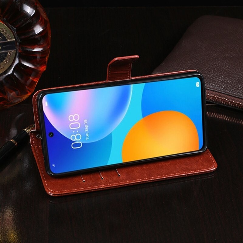 Case Huawei Y7a #เคสฝาพับแบบกระเป๋าสตางค์หนัง PU ผิวหนังม้า Crazy Horse