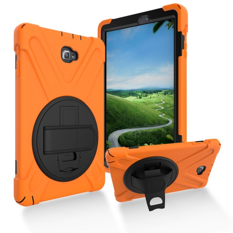 เคส Samsung Galaxy Tab A 10.1 (2016) with S Pen P580 P585 #เคสฝาหลังกันกระแทก X-Shape 360 Degree Rotary Kickstand PC + Silicone มีสายคล้อง